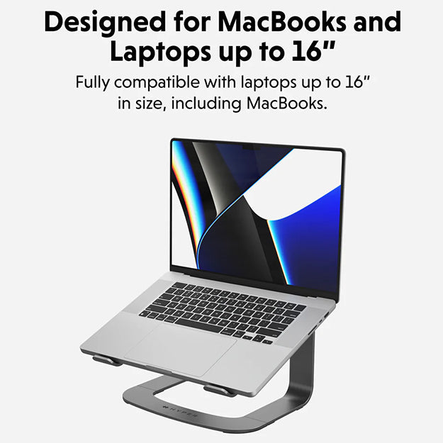 HyperSpace Ergonomic Laptop Stand For Laptops Up To 16" - Space Grey