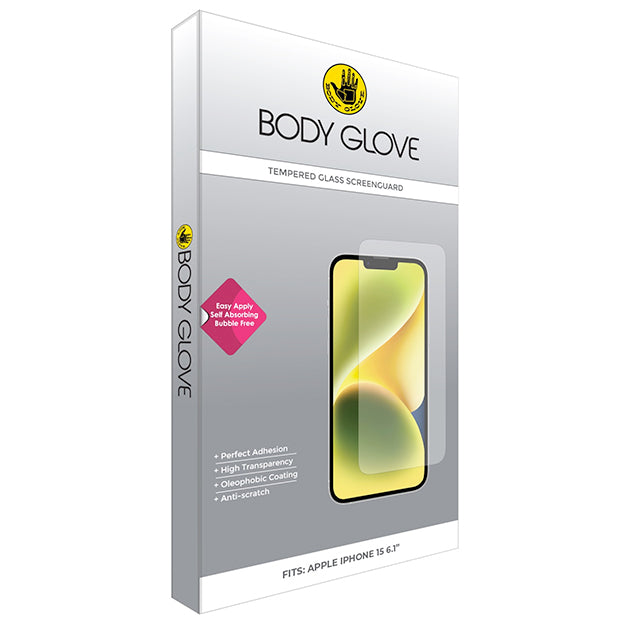 Body Glove iPhone 16/15 Tempered Glass Screen Protector - Clear