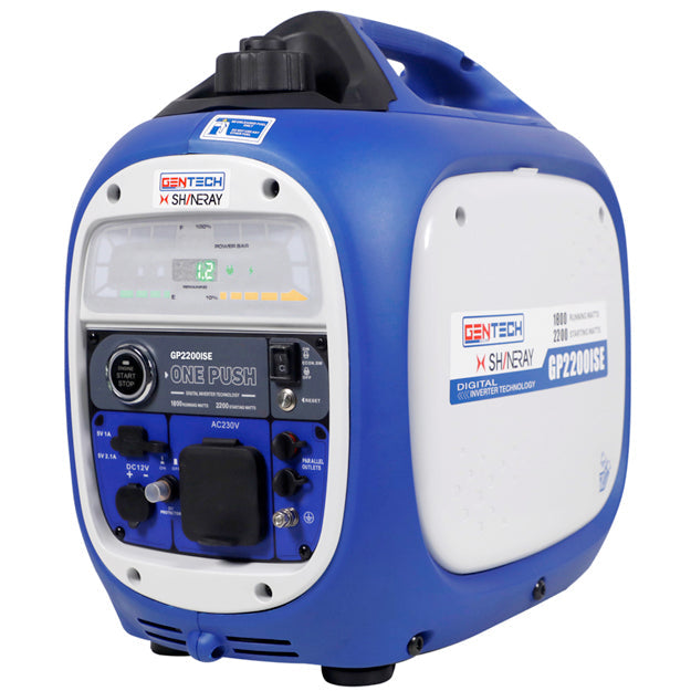 Gentech 2.2kVA Electric Start Digital Pure Sine Wave Inverter Generator - Blue