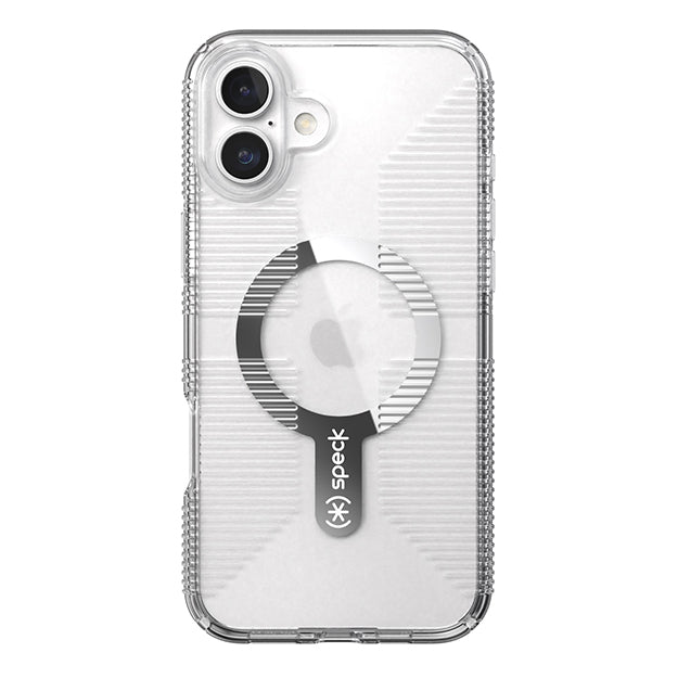 Speck Gemshell Grip MagSafe Case For iPhone 16 Plus – Clear & Chrome