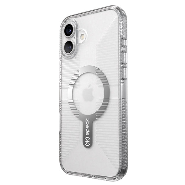 Speck Gemshell Grip MagSafe Case For iPhone 16 Plus – Clear & Chrome