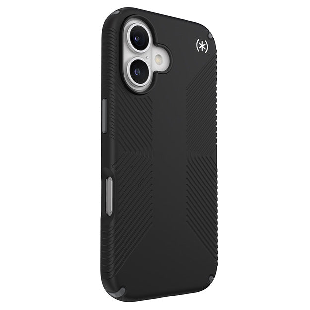 Speck Presidio2 Grip MagSafe Case For iPhone 16 – Black & Slate Grey