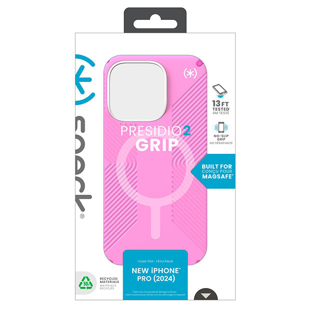 Speck Presidio2 Grip MagSafe Case For iPhone 16 Pro – True Pink & Shocking Pink