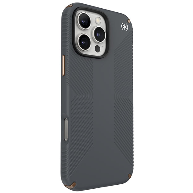 Speck Presidio2 Grip Case For iPhone 16 Pro Max – Charcoal Grey & Cool Bronze