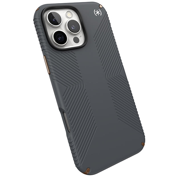 Speck Presidio2 Grip Case For iPhone 16 Pro Max – Charcoal Grey & Cool Bronze