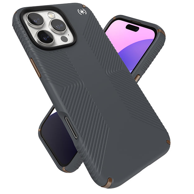 Speck Presidio2 Grip Case For iPhone 16 Pro Max – Charcoal Grey & Cool Bronze