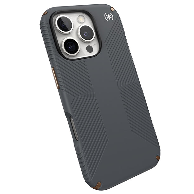 Speck Presidio2 Grip Case For iPhone 16 Pro – Charcoal Grey & Cool Bronze