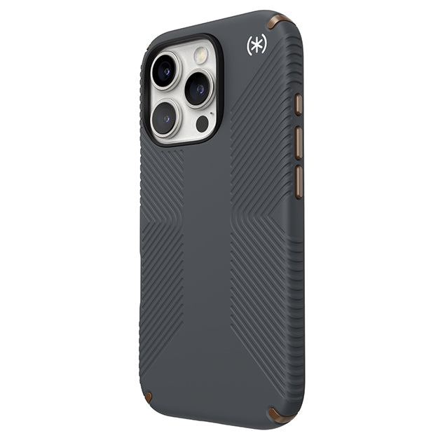 Speck Presidio2 Grip Case For iPhone 16 Pro – Charcoal Grey & Cool Bronze