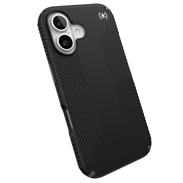 Speck Presidio2 Grip Case For iPhone 16 – Black & Slate Grey