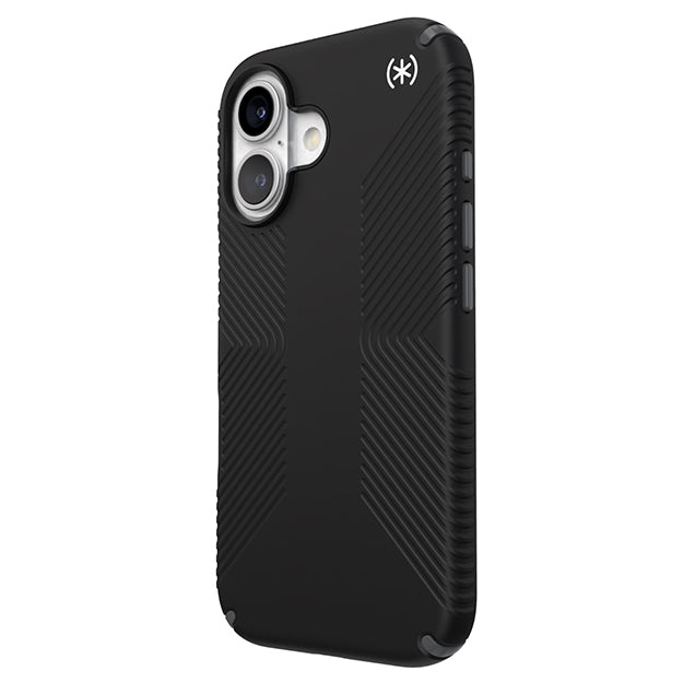 Speck Presidio2 Grip Case For iPhone 16 – Black & Slate Grey