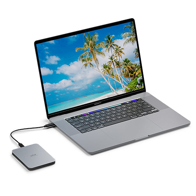 Lacie Mobile Drive USB-C Portable Hard Drive - Moon Silver