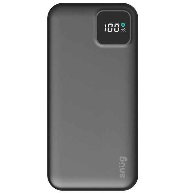 Snug 20 000mAh Square Digital Display PD Power Bank - Black