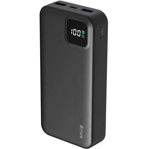 Snug 20 000mAh Square Digital Display PD Power Bank - Black