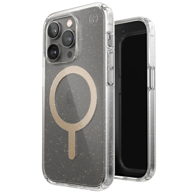 Speck Presidio Perfect Clear Glitter Case With MagSafe For iPhone 14 Series - Clear