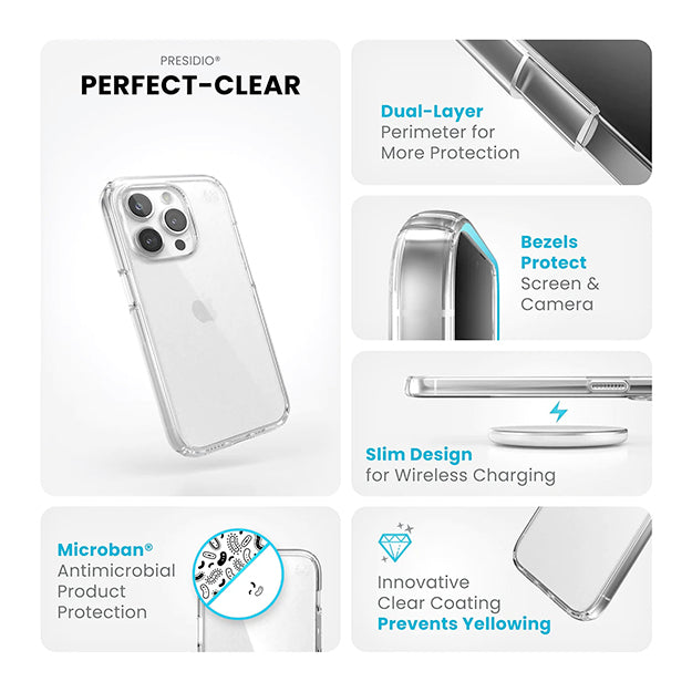 Speck iPhone 15 PRO MAX Presidio Perfect Clear Cover - Transparent