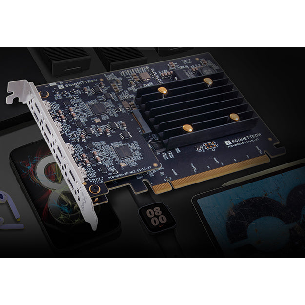 Sonnet Allegro Pro USB-C 8-Port PCIe Card (8 ports, Four USB 3.2 controllers, x8 PCIe 3.0 bridge chip, Delivers full 10Gbps per port)