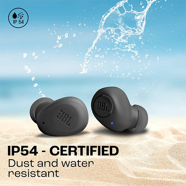 JBL Wave Beam, In-Ear Wireless Earbuds with IP54 and IPX2 Waterproofing,  Hands-Free Calling and 32 Hours Battery Life, in Black: :  Electronics & Photo